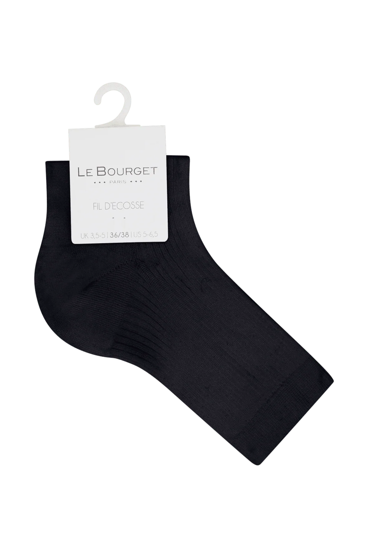 Socquettes Fines Côtes Fil d'Écosse - Noir - Image 3