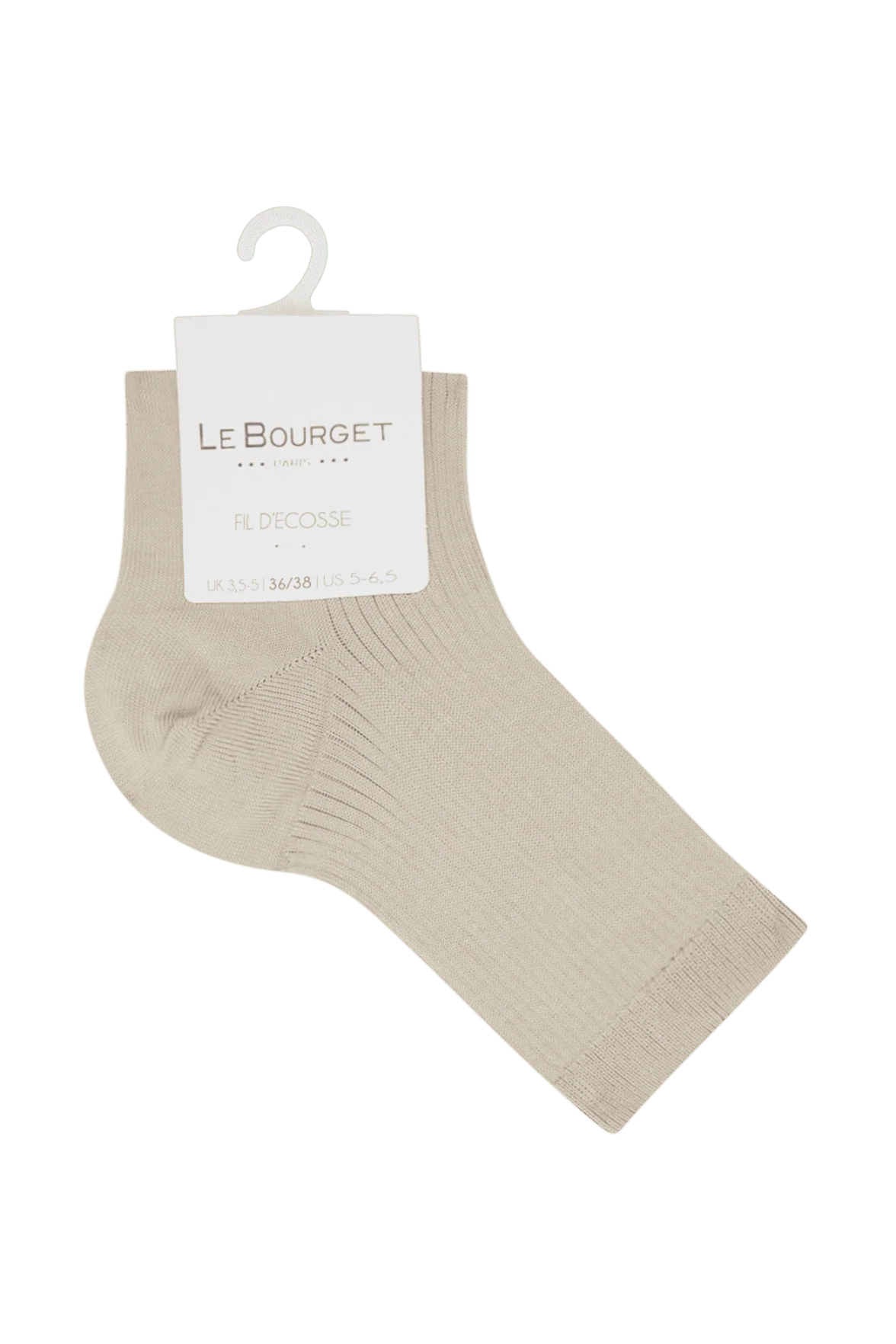 Socquettes Fines Côtes Fil d'Écosse - Sable - Image 3