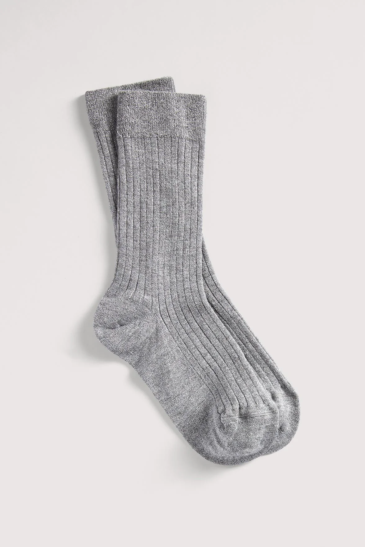 Chaussettes Fantaisies Côtelées Lurex - Argent - Image 2