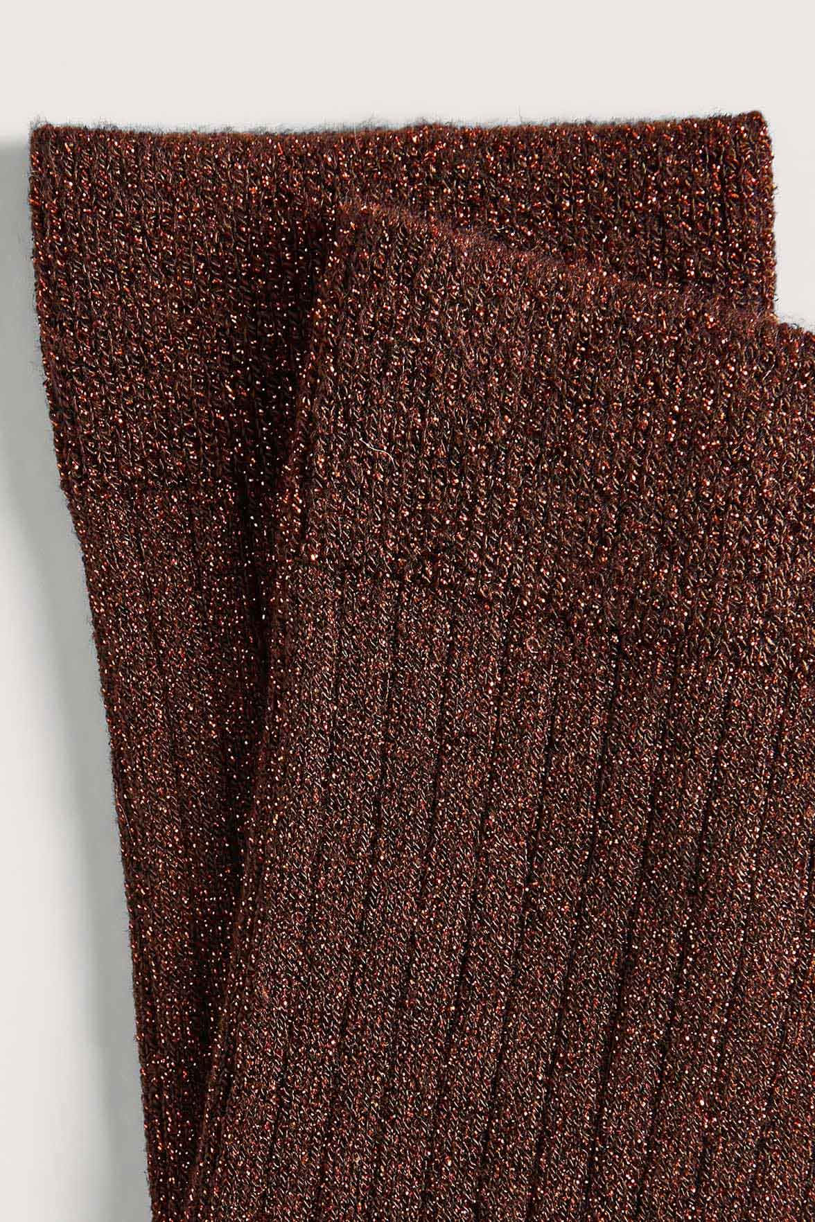 Chaussettes Fantaisies Côtelées Lurex - Bronze - Image 3