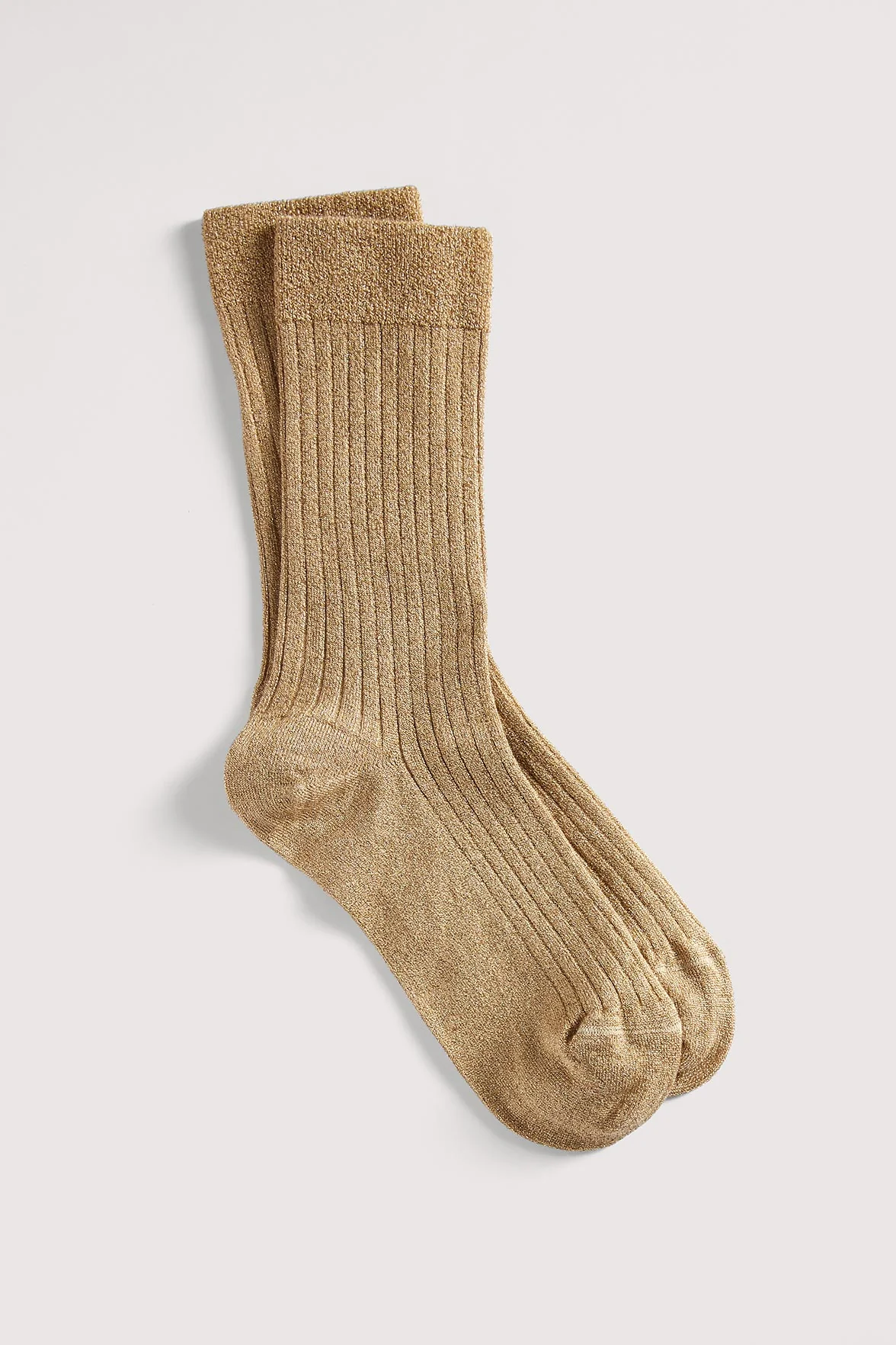 Chaussettes Fantaisies Côtelées Lurex - Or - Image 2