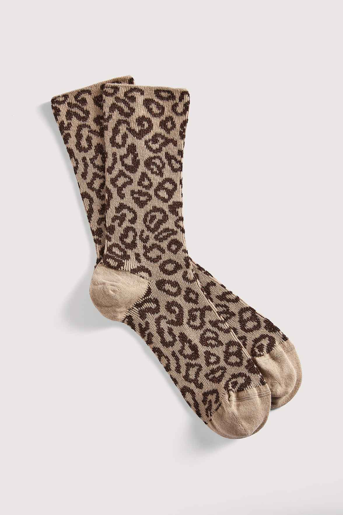 Chaussettes Fantaisies Motif Animalier Lurex - Beige - Image 2
