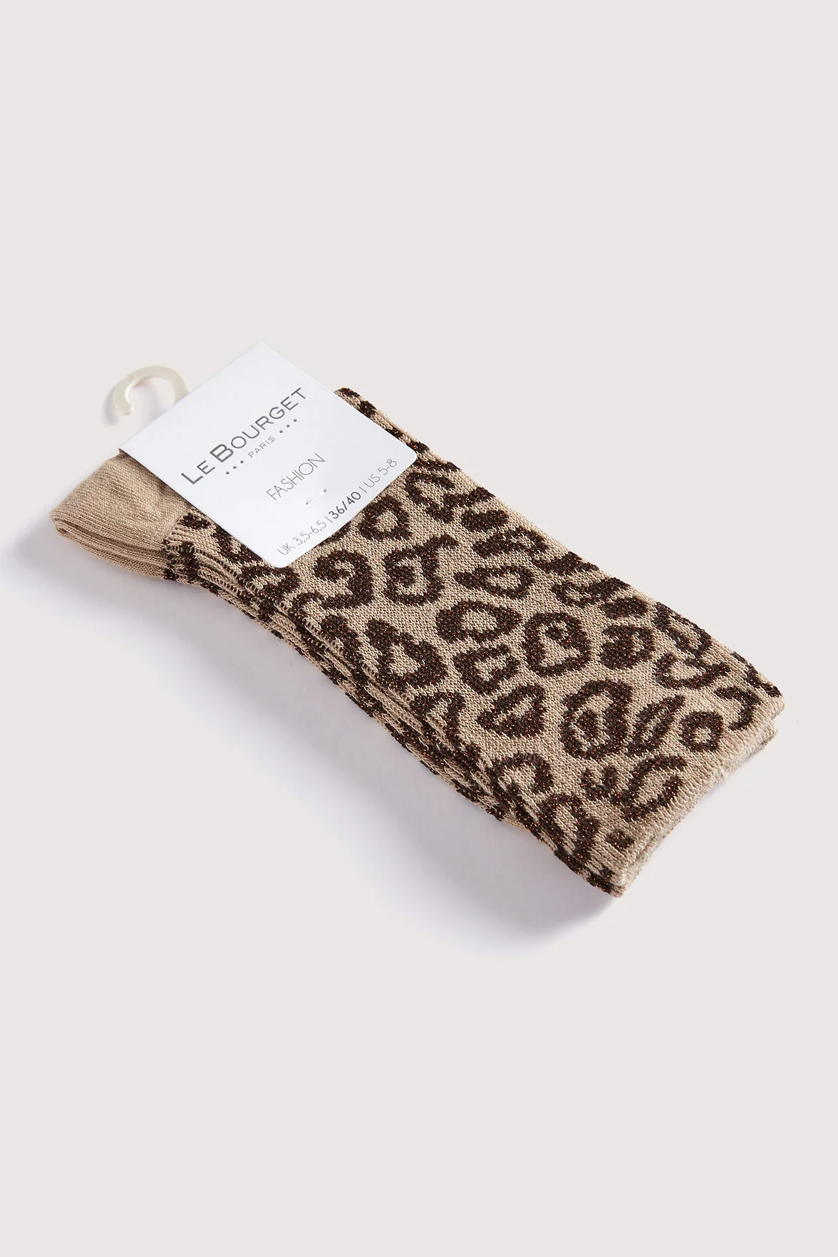 Chaussettes Fantaisies Motif Animalier Lurex - Beige - Image 3