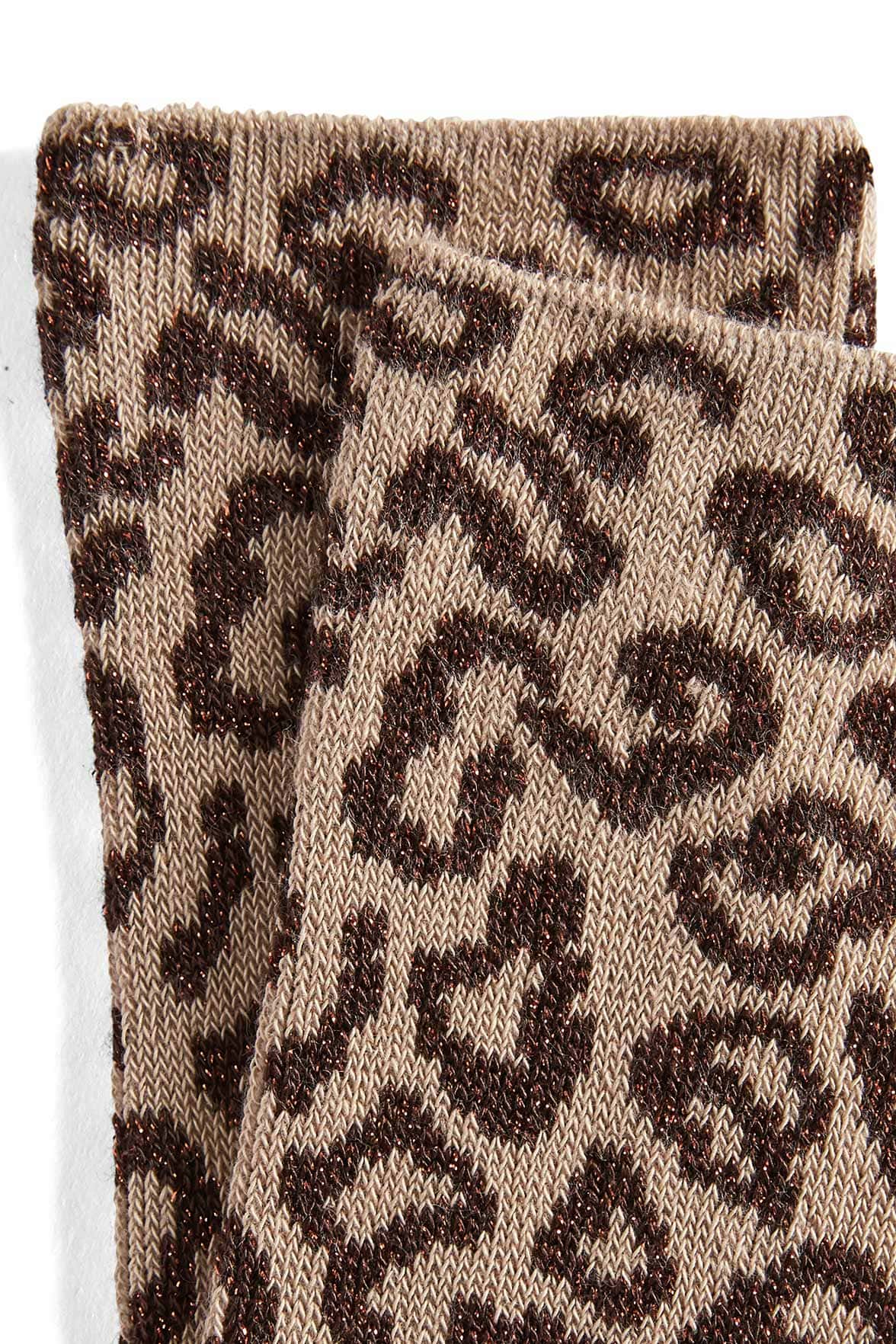 Chaussettes Fantaisies Motif Animalier Lurex - Beige - Image 4