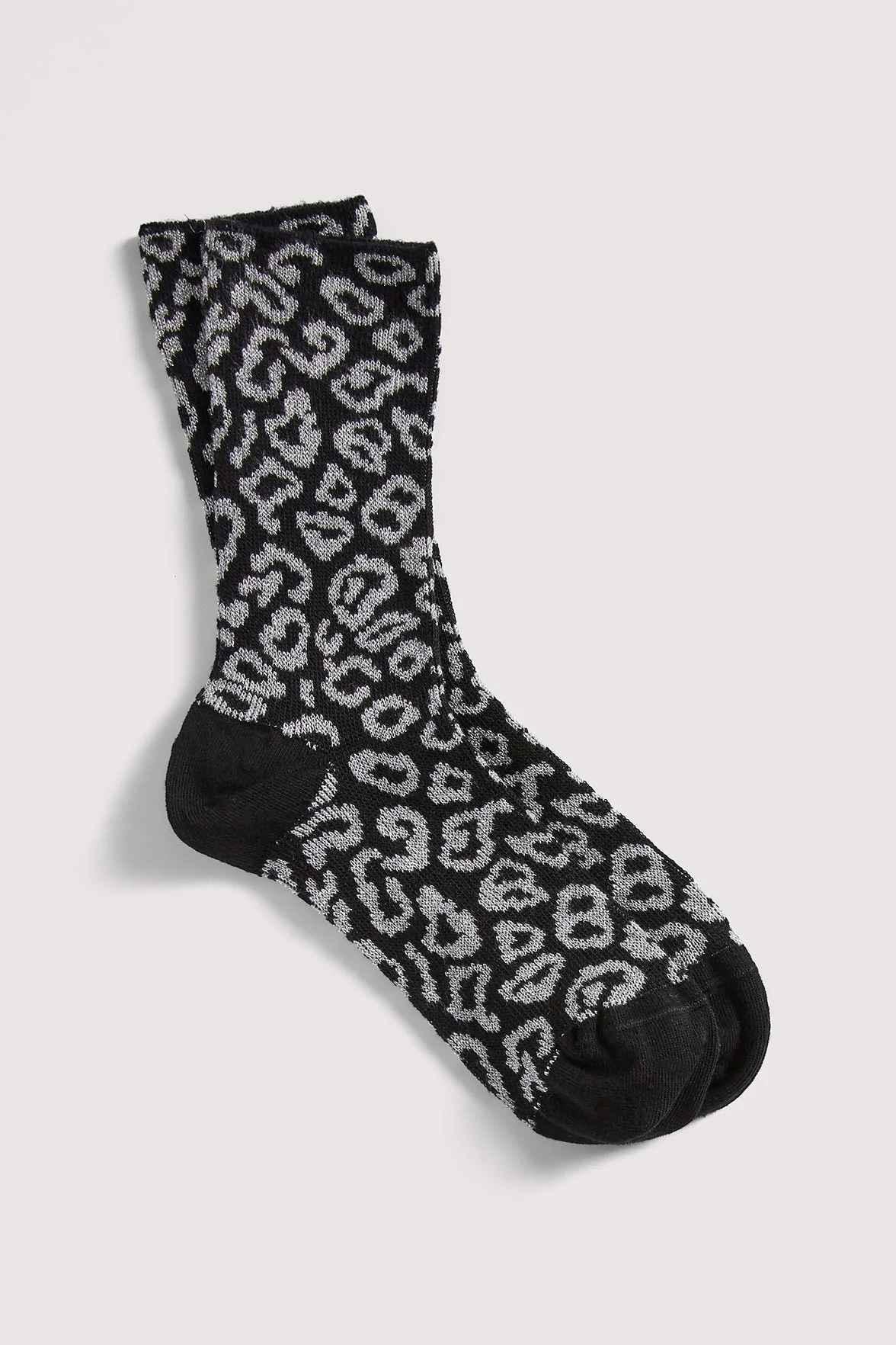 Chaussettes Fantaisies Motif Animalier Lurex - Noir Argent - Image 2