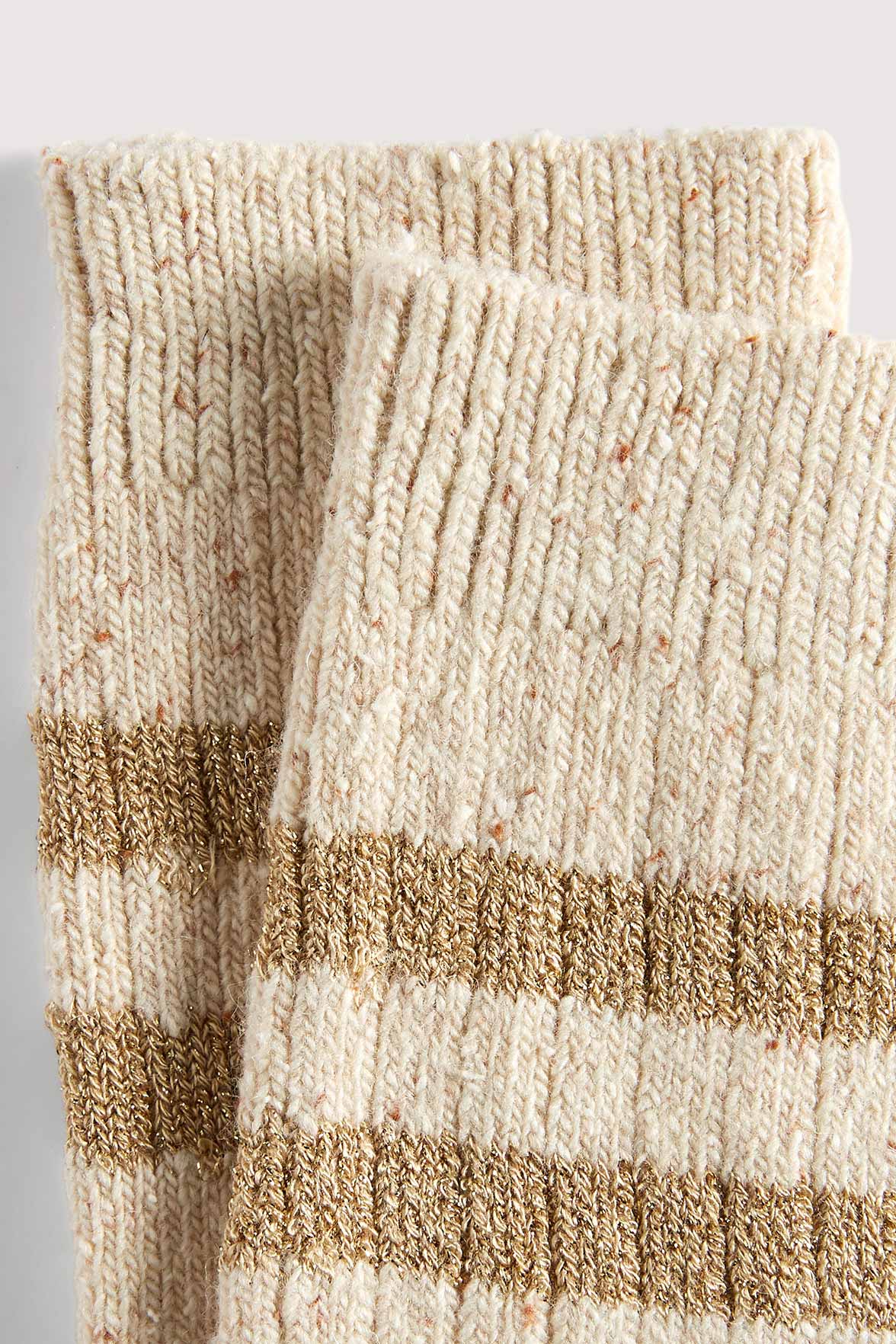 Chaussettes Fantaisies Côtelées Chinées - Beige Chiné - Image 4