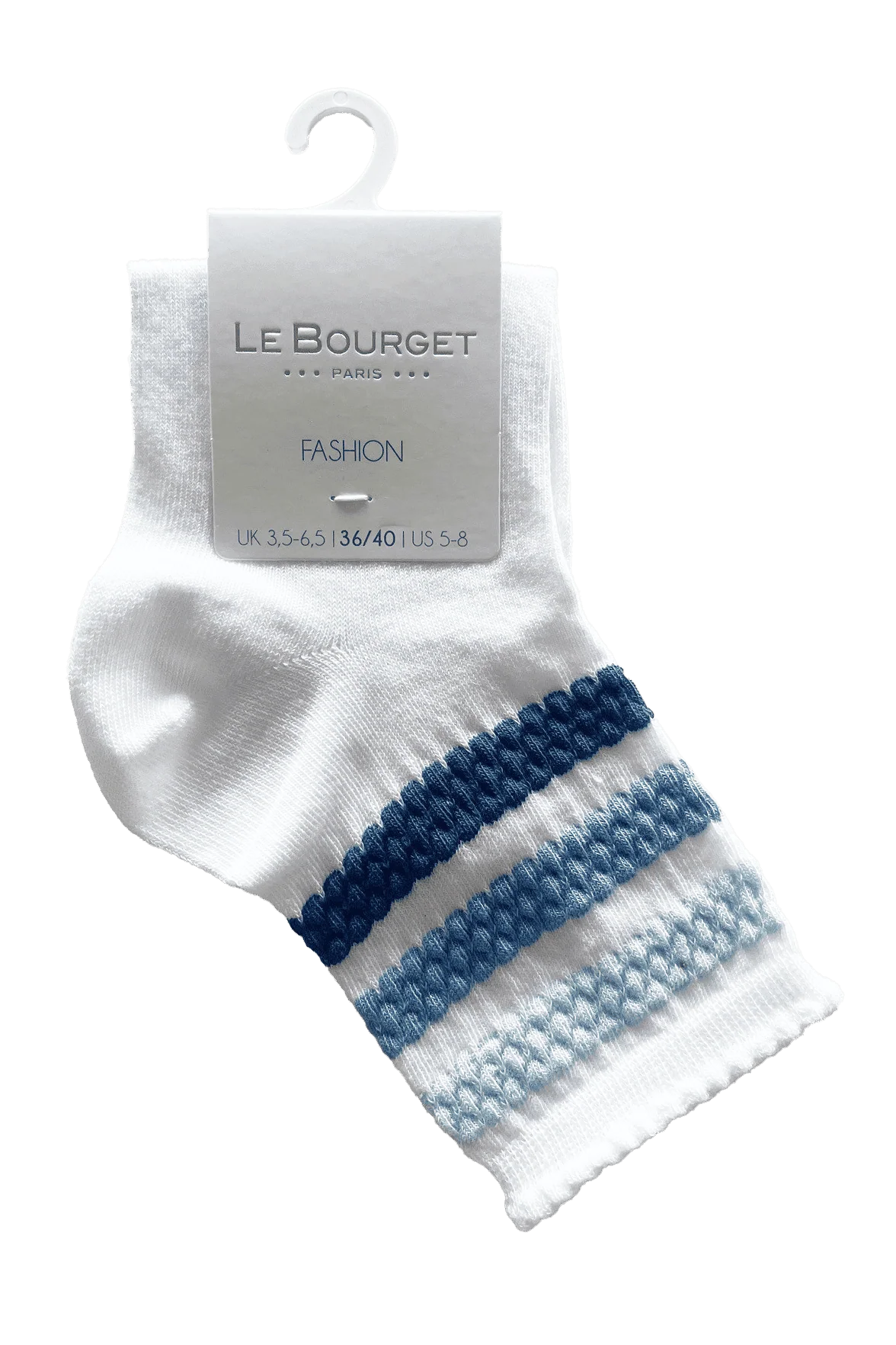 Socquettes Fantaisies Motifs Rayures - Blanc - Image 2