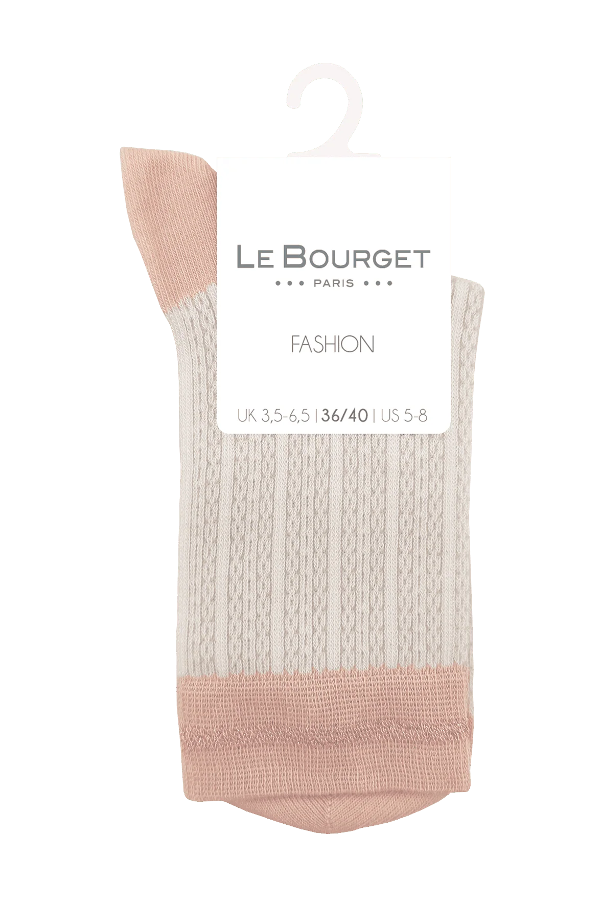 Socquettes Fantaisies Effet de Maille avec Bande de Lurex - Beige - Image 2
