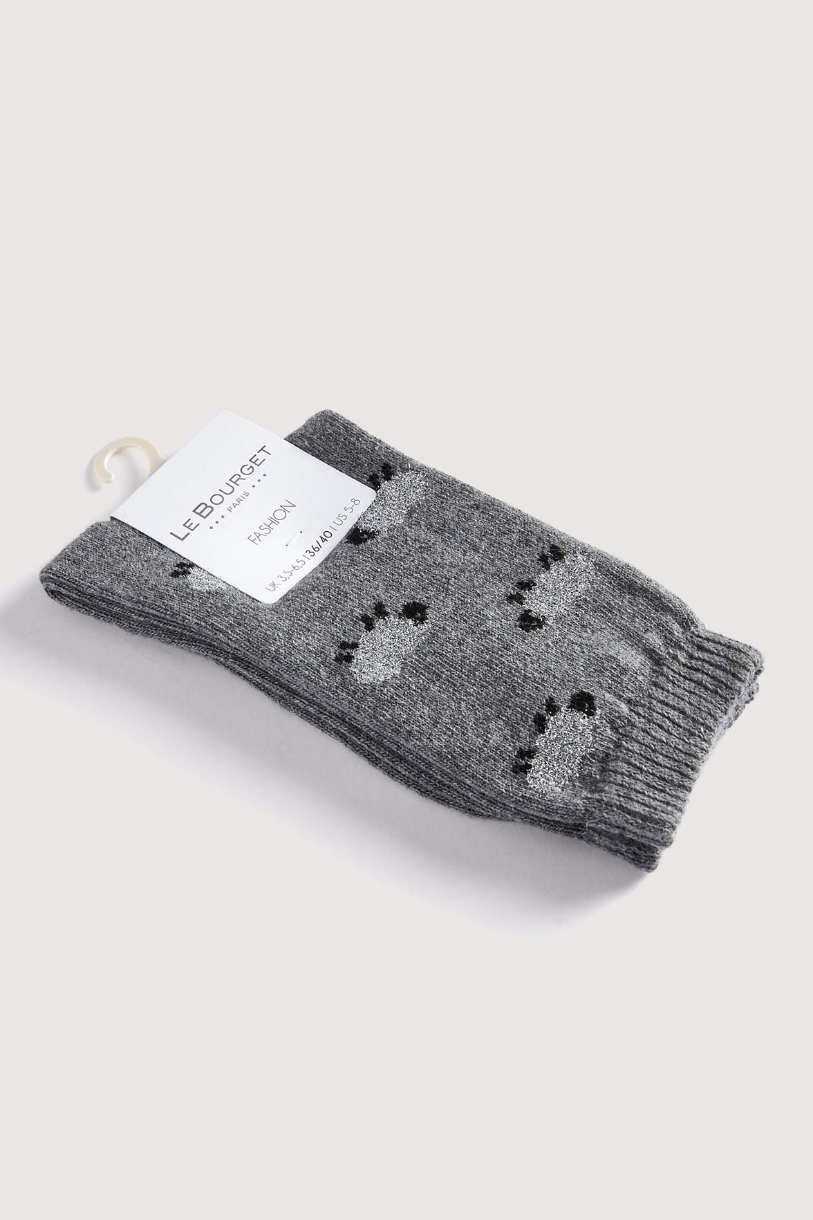Chaussettes Fantaisies Motif Moutons Lurex - Gris - Image 3