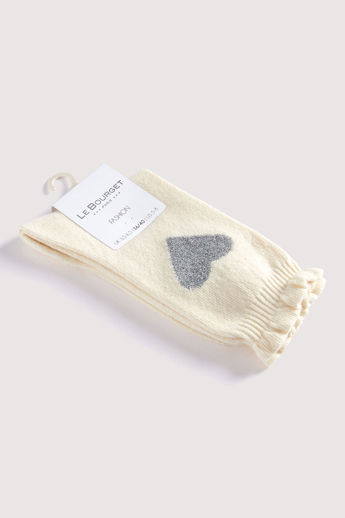 Chaussettes Fantaisies Motif Coeurs Lurex - Naturel - Image 3