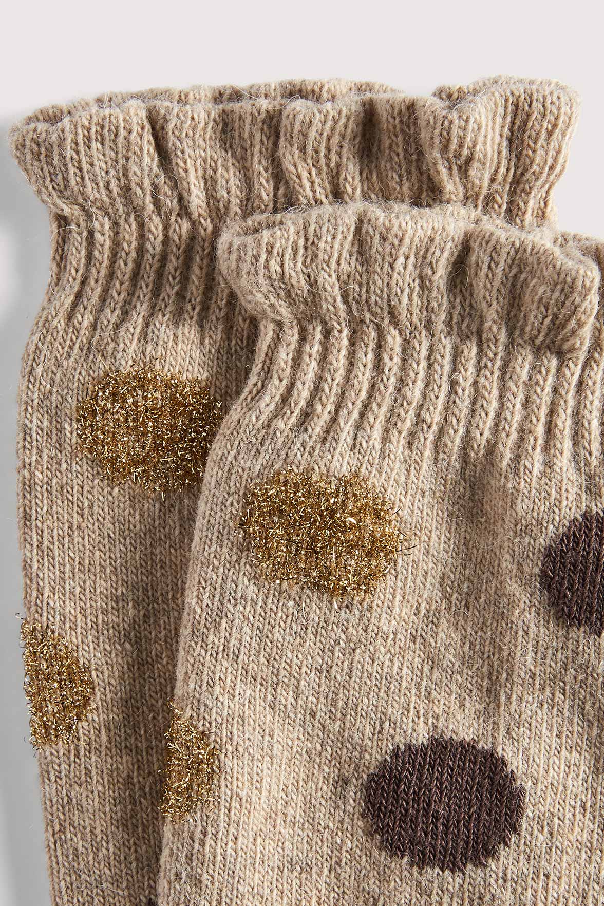 Chaussettes Fantaisies Pois Lurex - Camel - Image 4