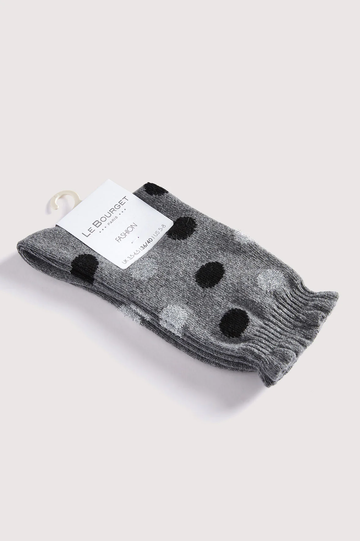 Chaussettes Fantaisies Pois Lurex - Gris