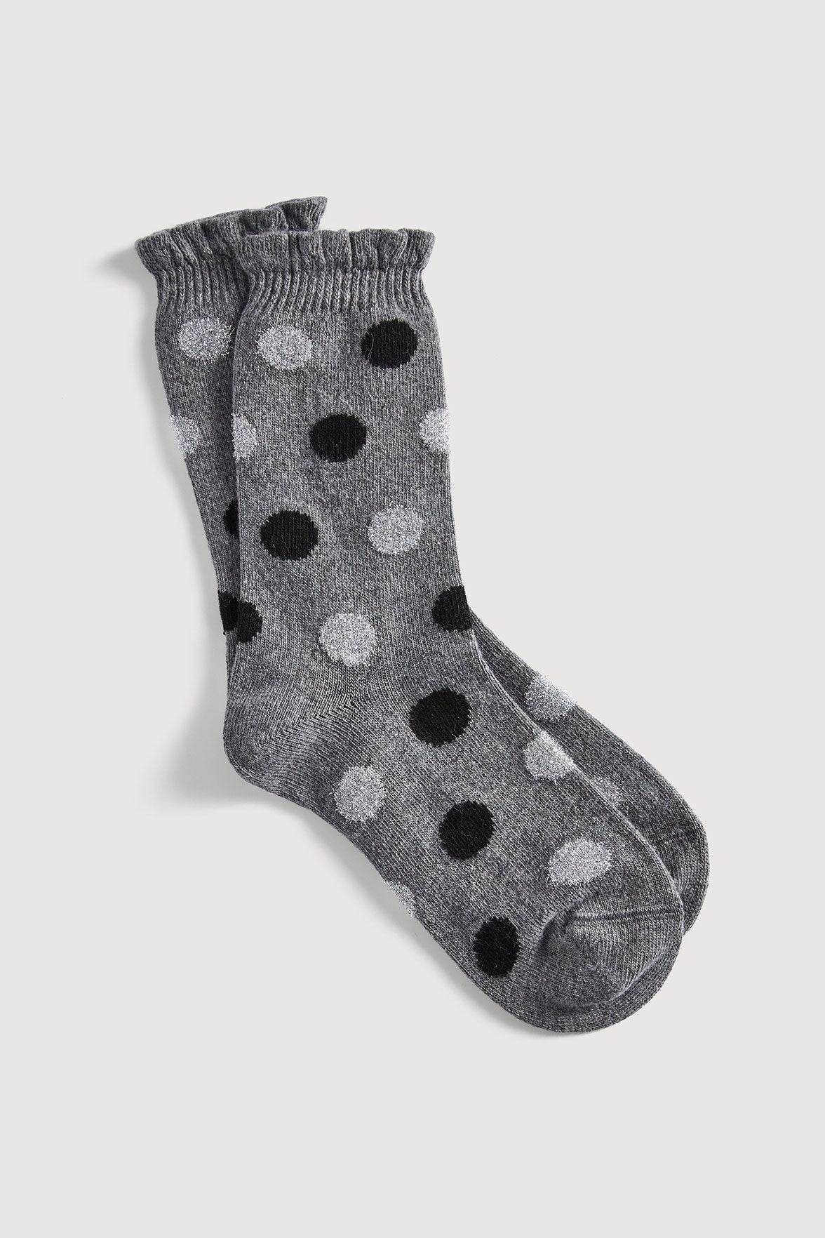 Chaussettes Fantaisies Pois Lurex - Gris - Image 2