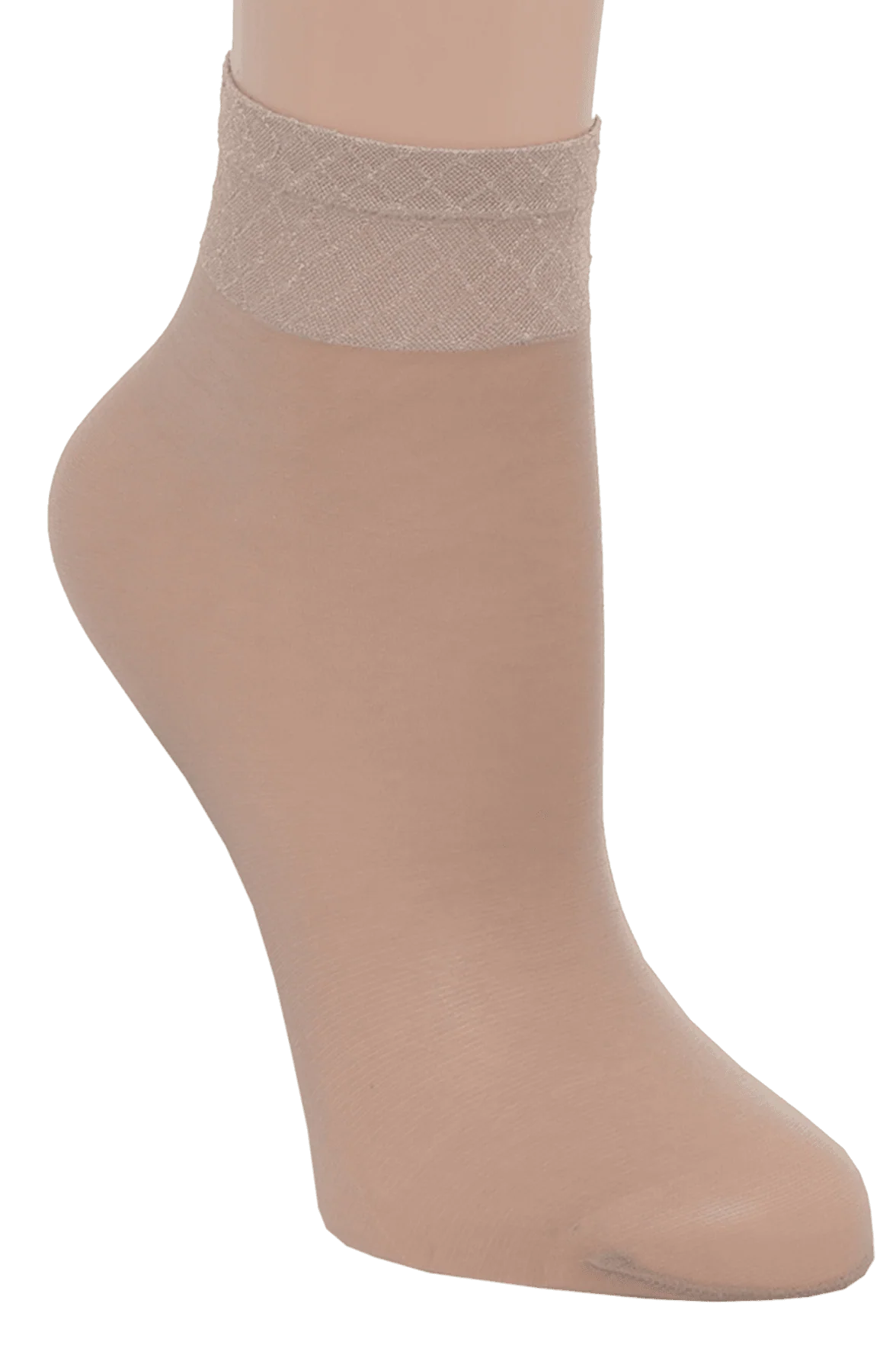 Lot de 2 paires Socquettes Voilance Transparent Satiné 15D - Nude - Image 5
