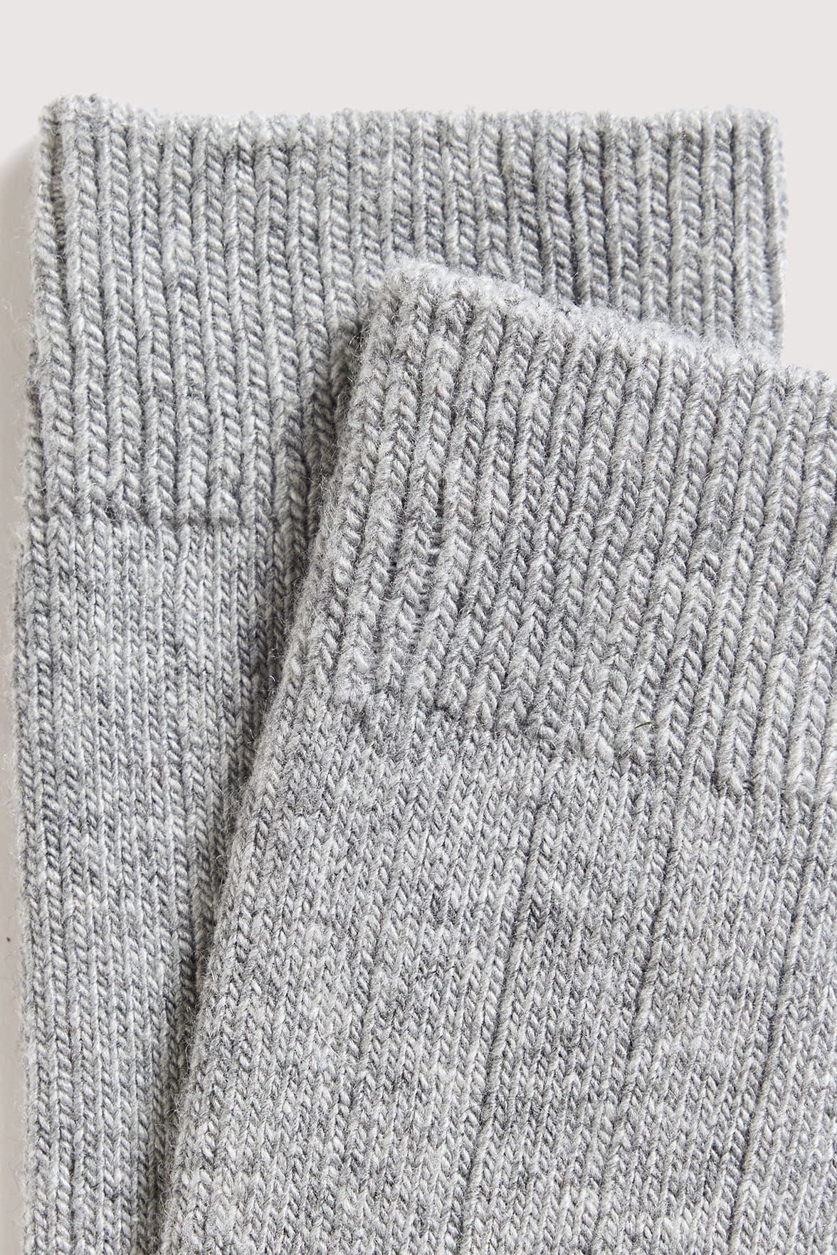 Chaussettes Unies Cachemire et Soie - Gris Chiné - Image 4