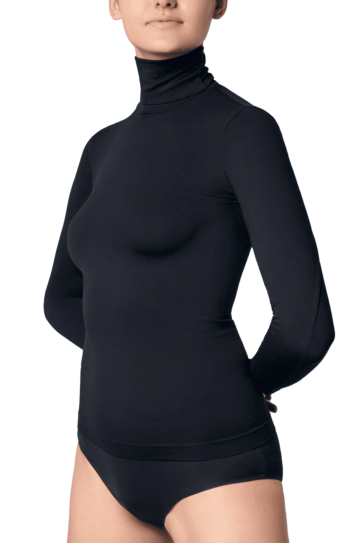 Top Manches Longues Col Roulé Pure Skin - Noir - Image 5