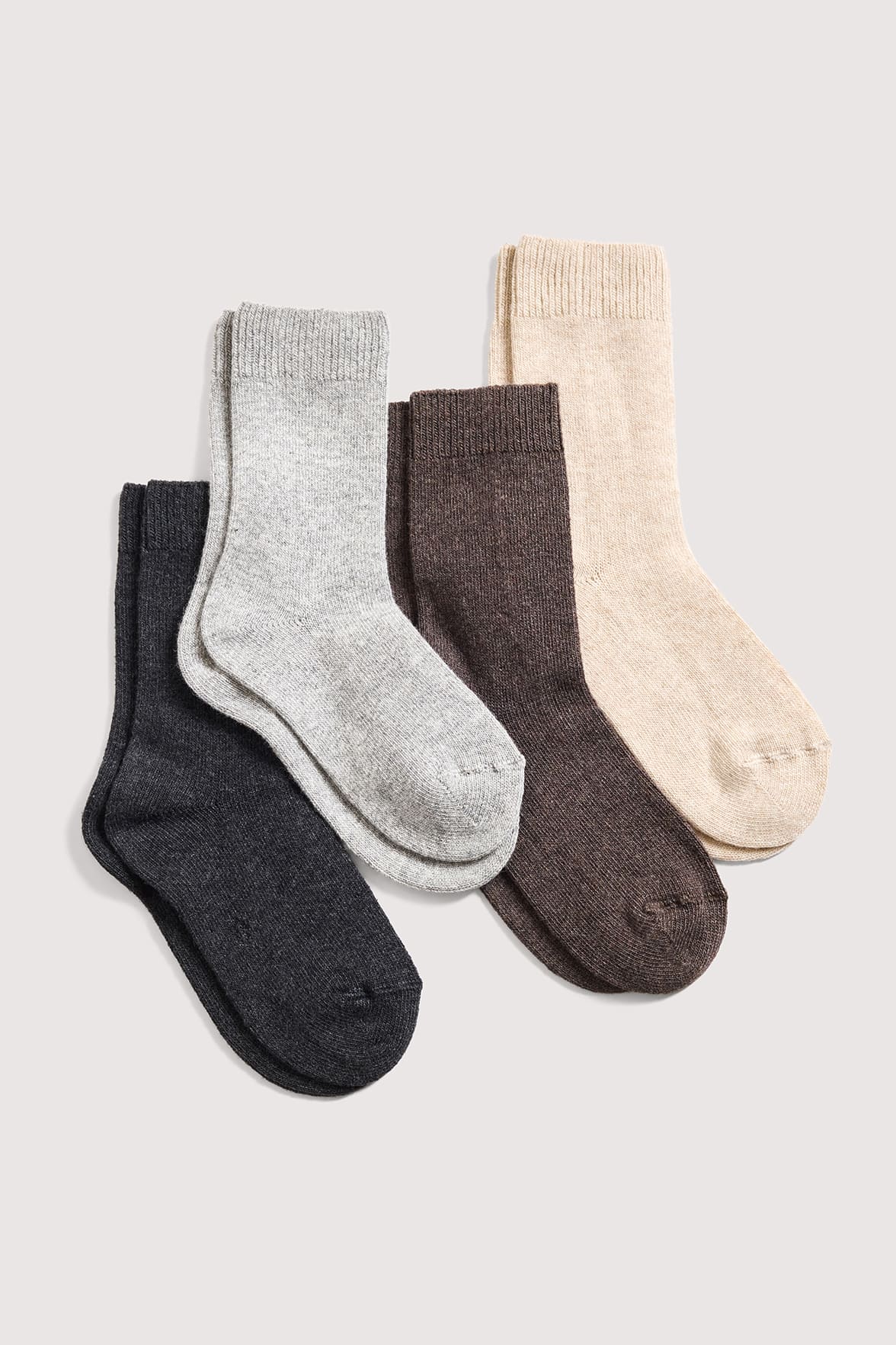 Chaussettes Unies en Cachemire et Soie - Noir Chiné - Image 6
