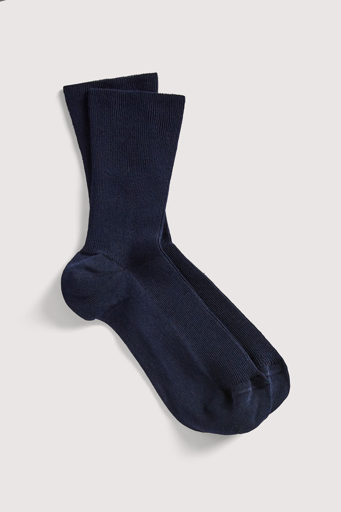 Chaussettes Fines Côtes Non Comprimante en Coton Bio - Marine - Image 3
