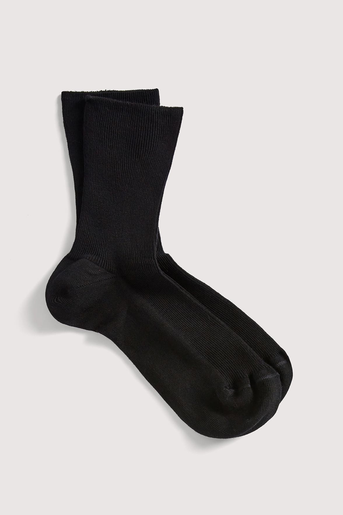 Chaussettes Fines Côtes Non Comprimante en Coton Bio - Noir - Image 4