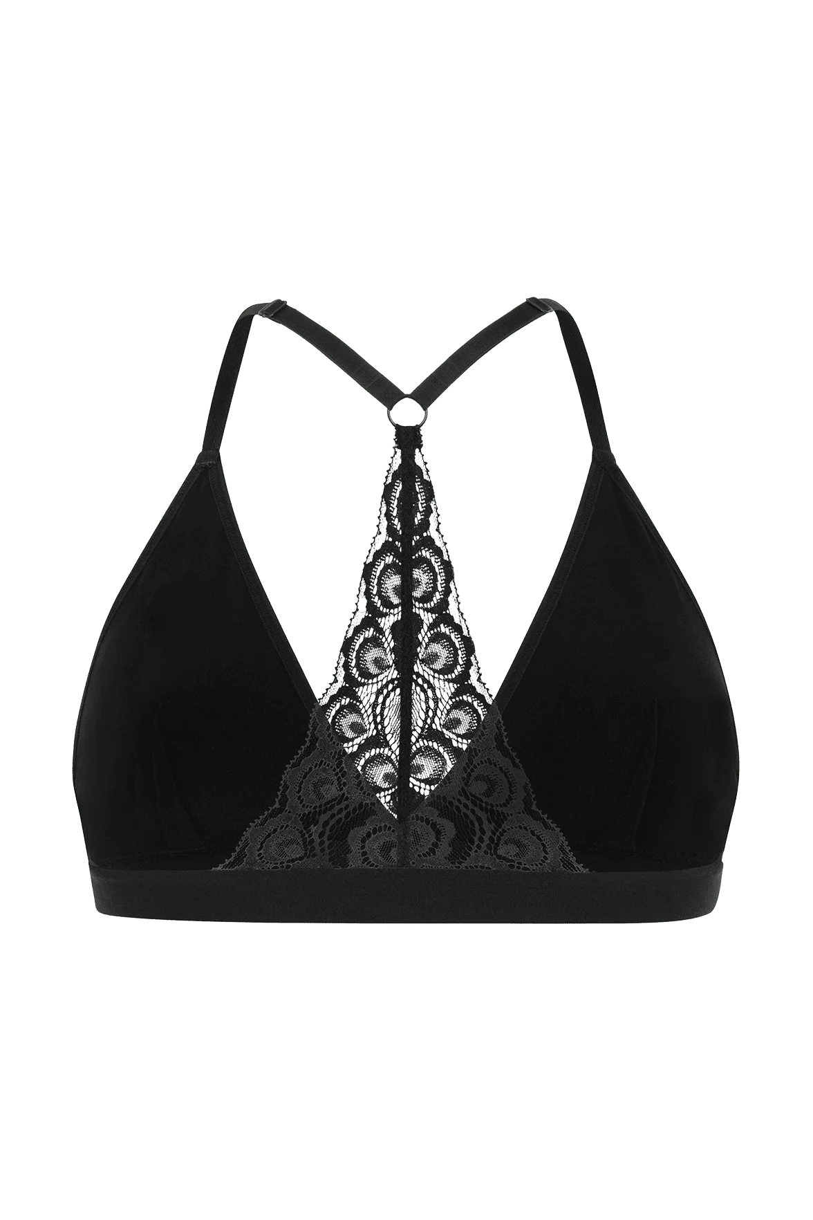 Brassière Bretelles Fines et Ajustables Lingerie Dentelle - Noir - Image 4