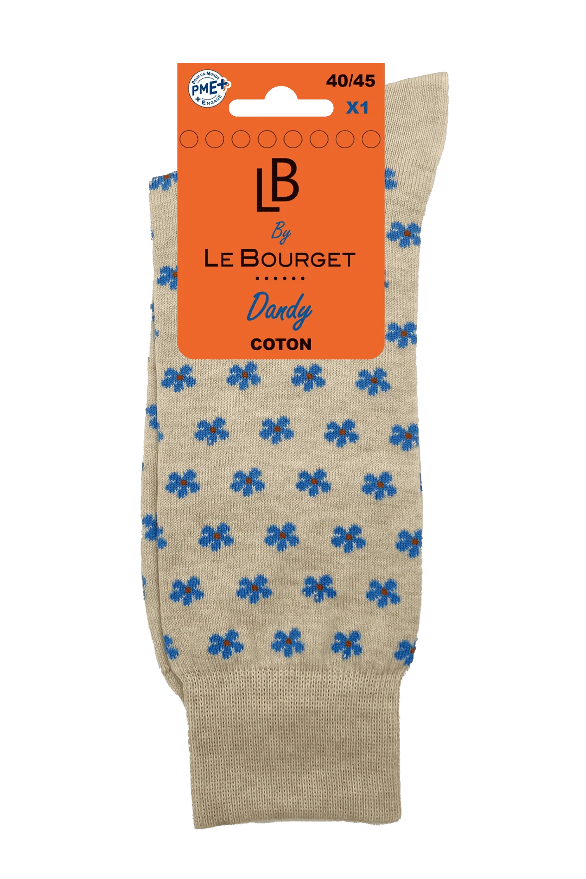 Chaussettes Fantaisies Homme Mélange Fleuri - Beige Chiné - Image 2