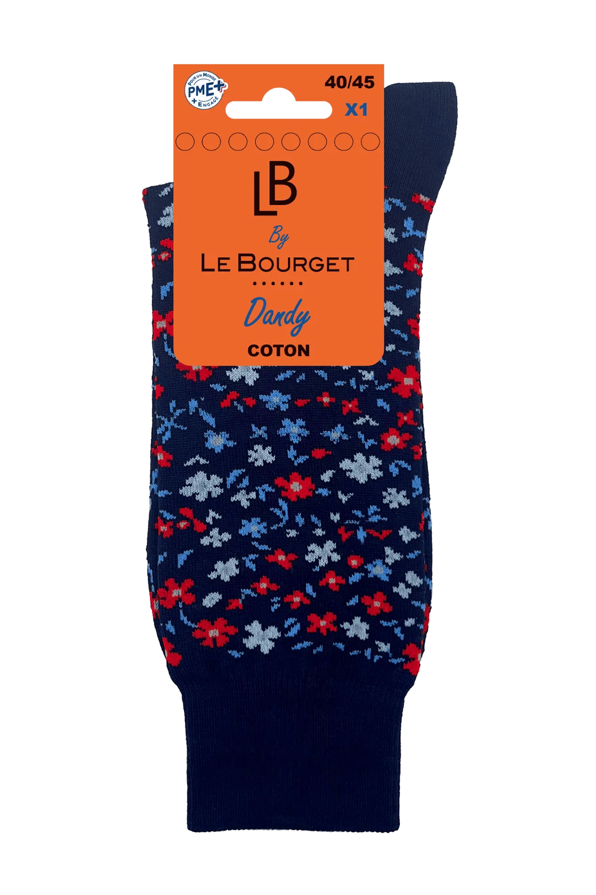 Chaussettes Fantaisies Homme Mélange Fleuri - Marine - Image 2