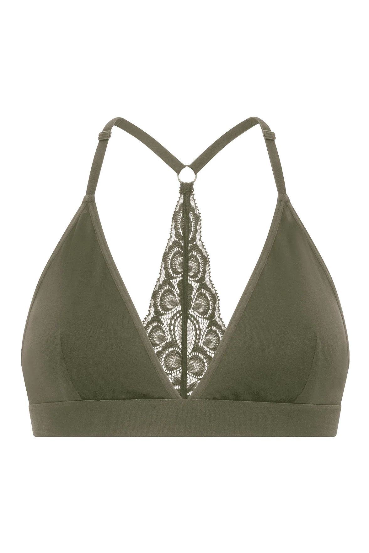 Brassière Bretelles Fines Dos Dentelle Oh Mademoiselle - Kaki