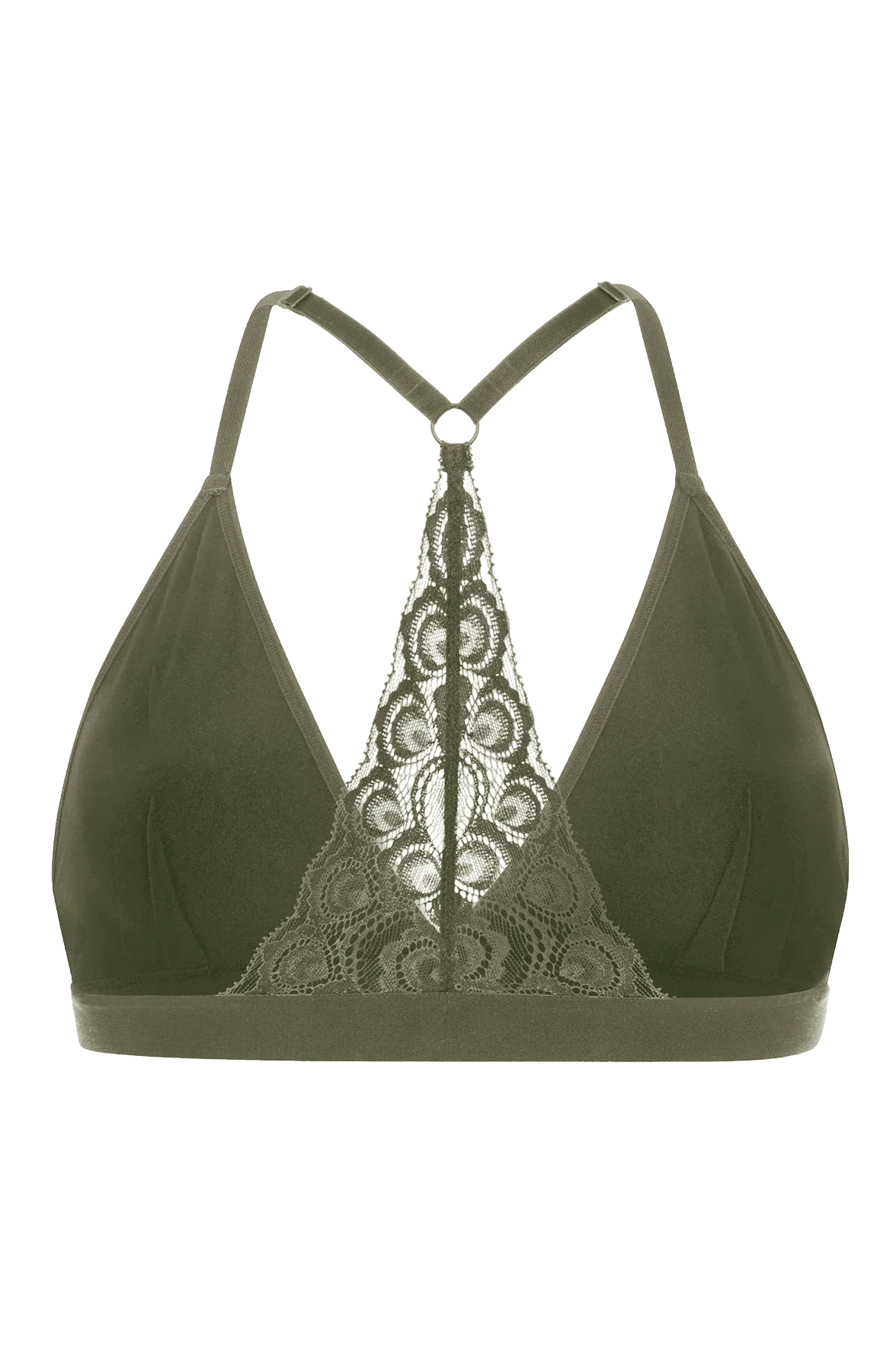 Brassière Bretelles Fines Dos Dentelle Oh Mademoiselle - Kaki - Image 2