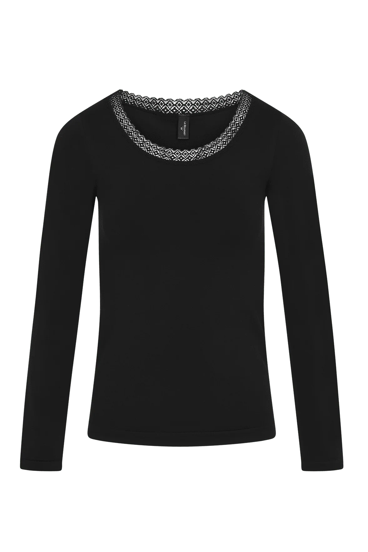 Top Manches Longues Encolure Dentelle Les Thermiques - Noir - Image 3