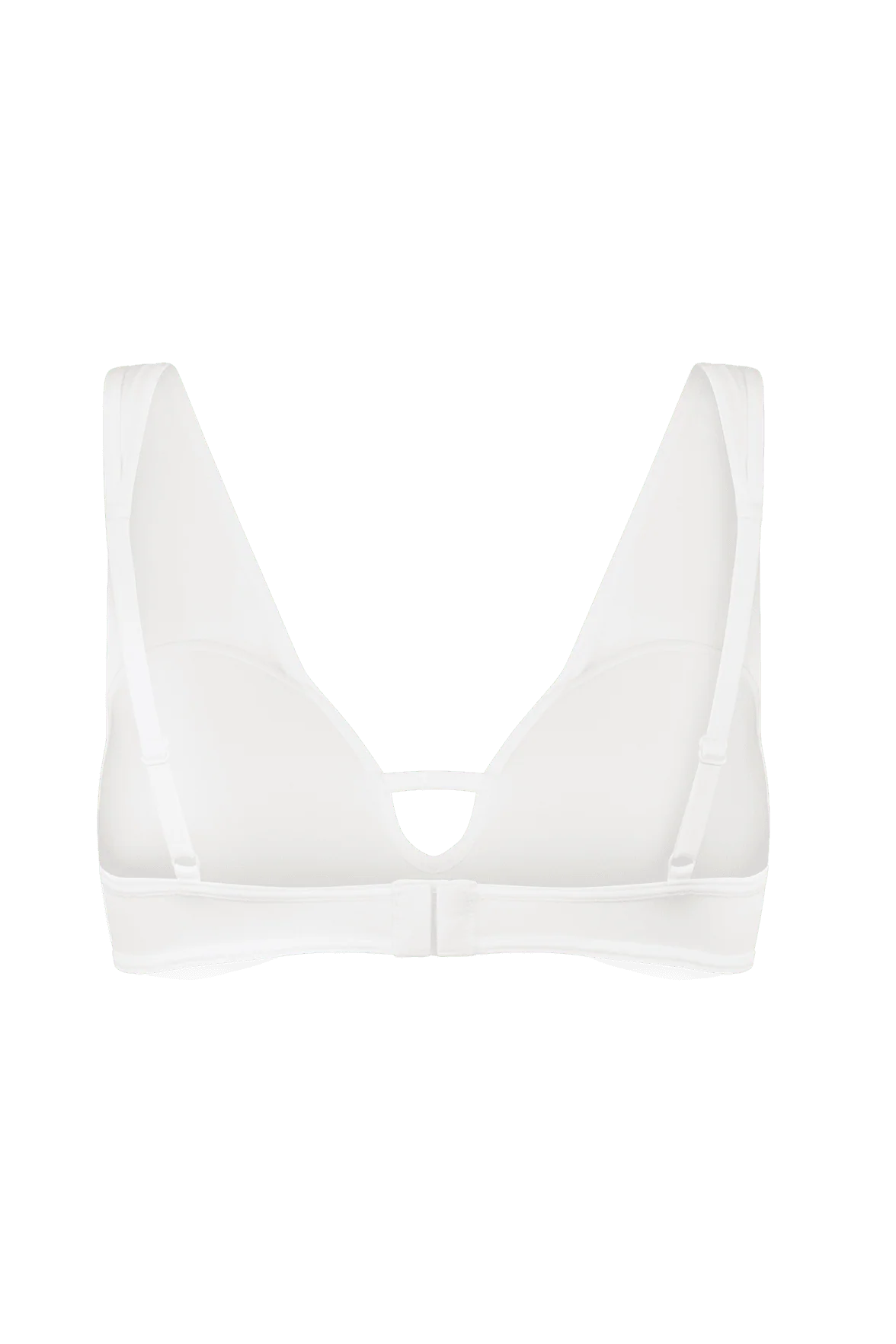 Brassière Bretelles Fines avec Agrafes au Dos et Coques fines intégrées - Blanc - Image 3