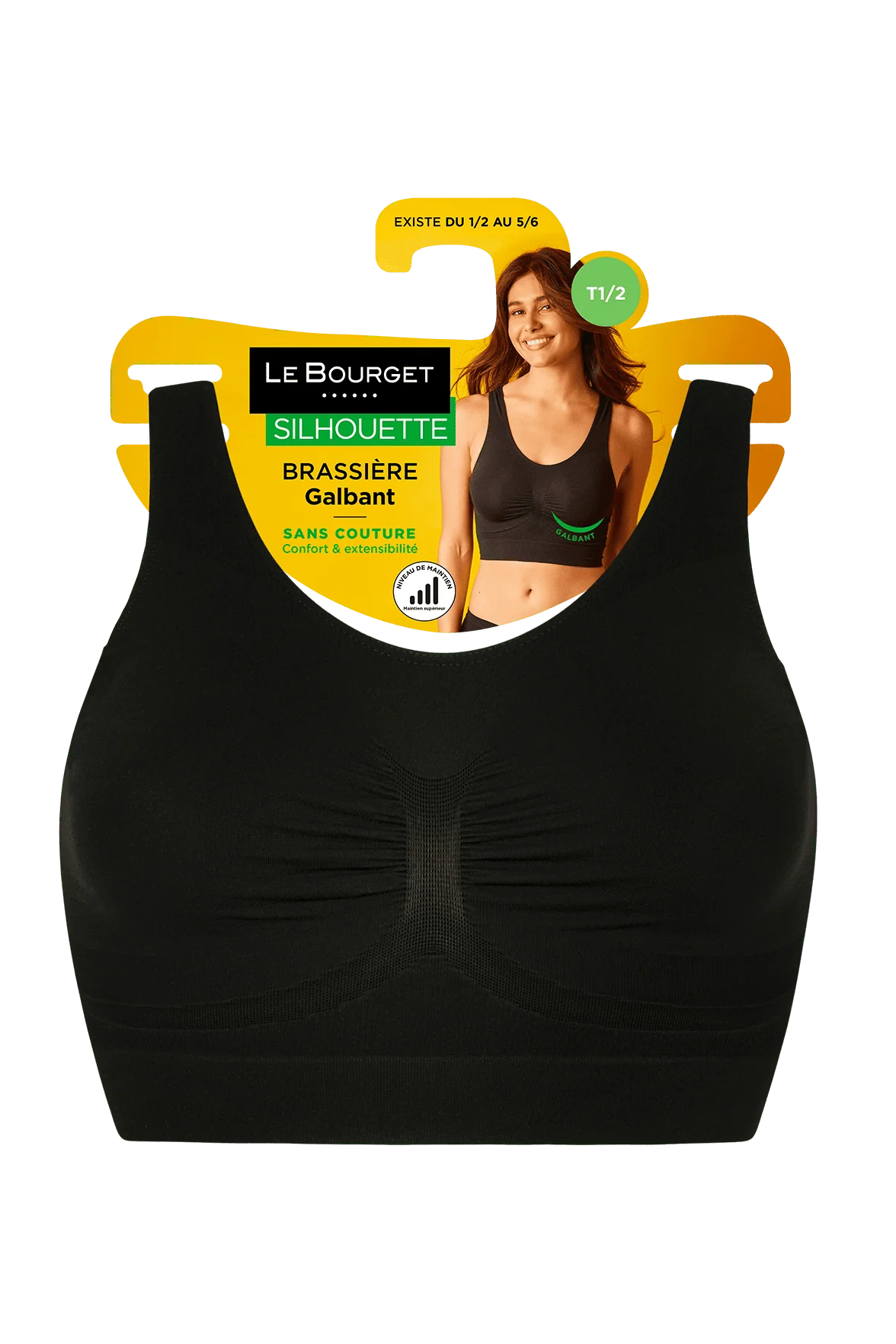 Brassière Bretelles Larges Galbante Silhouette - Noir - Image 5