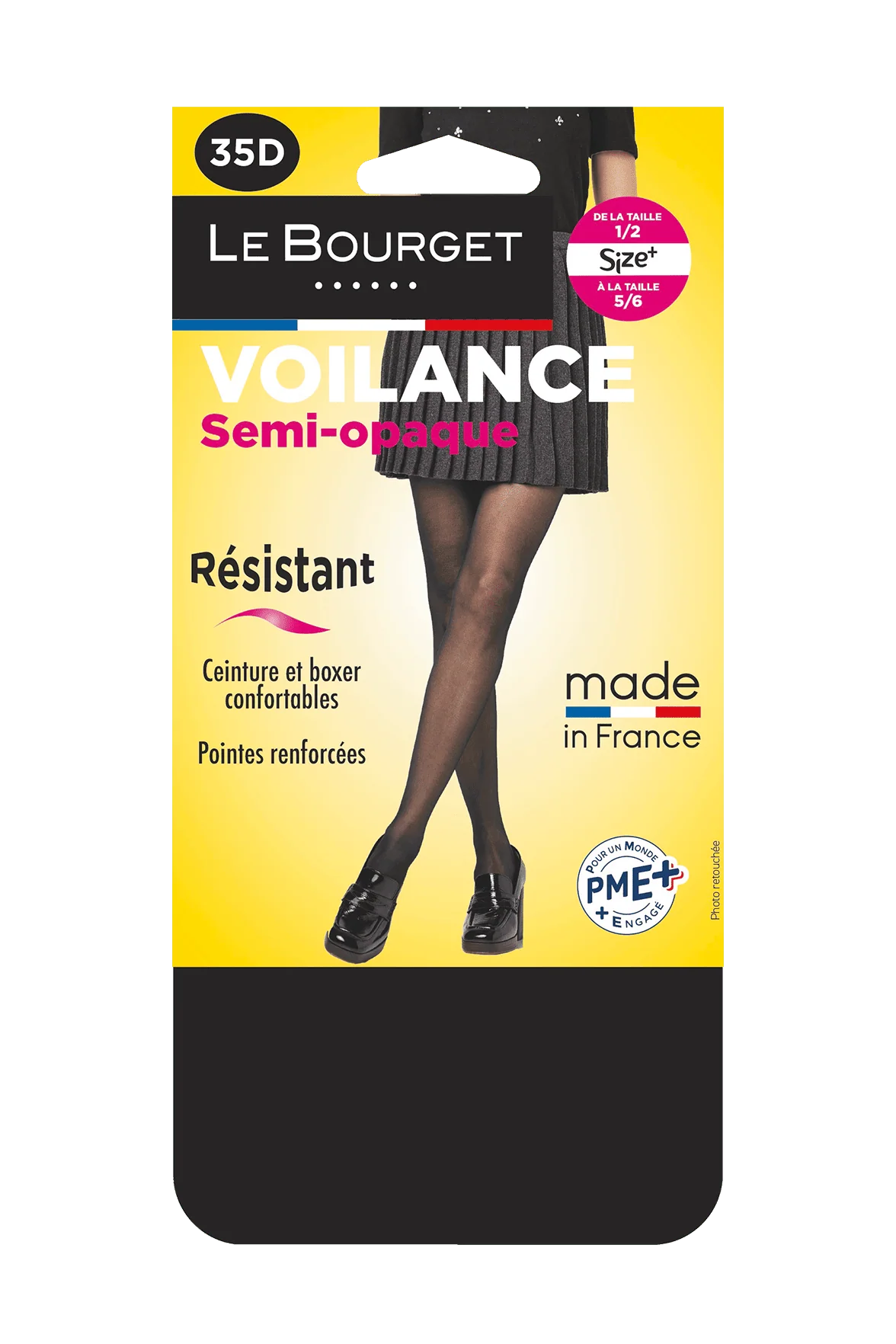 Collant Semi-Opaque Satiné Voilance 35D Made in France - Noir - Image 3